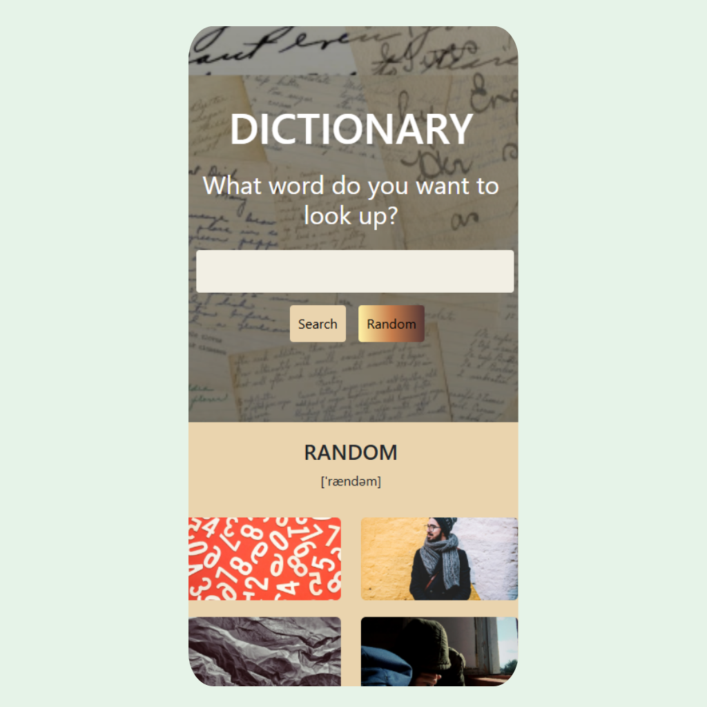 Dictionary app with images